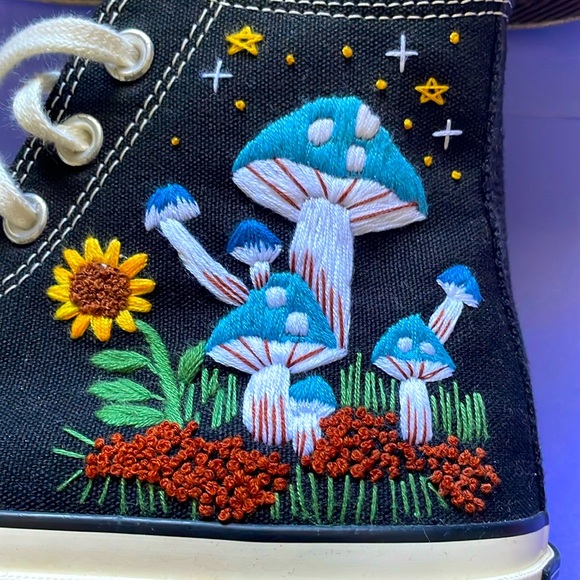 Converse Chuck Taylor All Star Custom Embroidered Mushroom Sneakers - NWOT - Picture 7 of 11